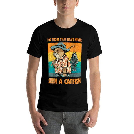 For Those That Have Never Seen A Catfish Funny Cat  Fishing  Summer-ready Fabric T-Shirt