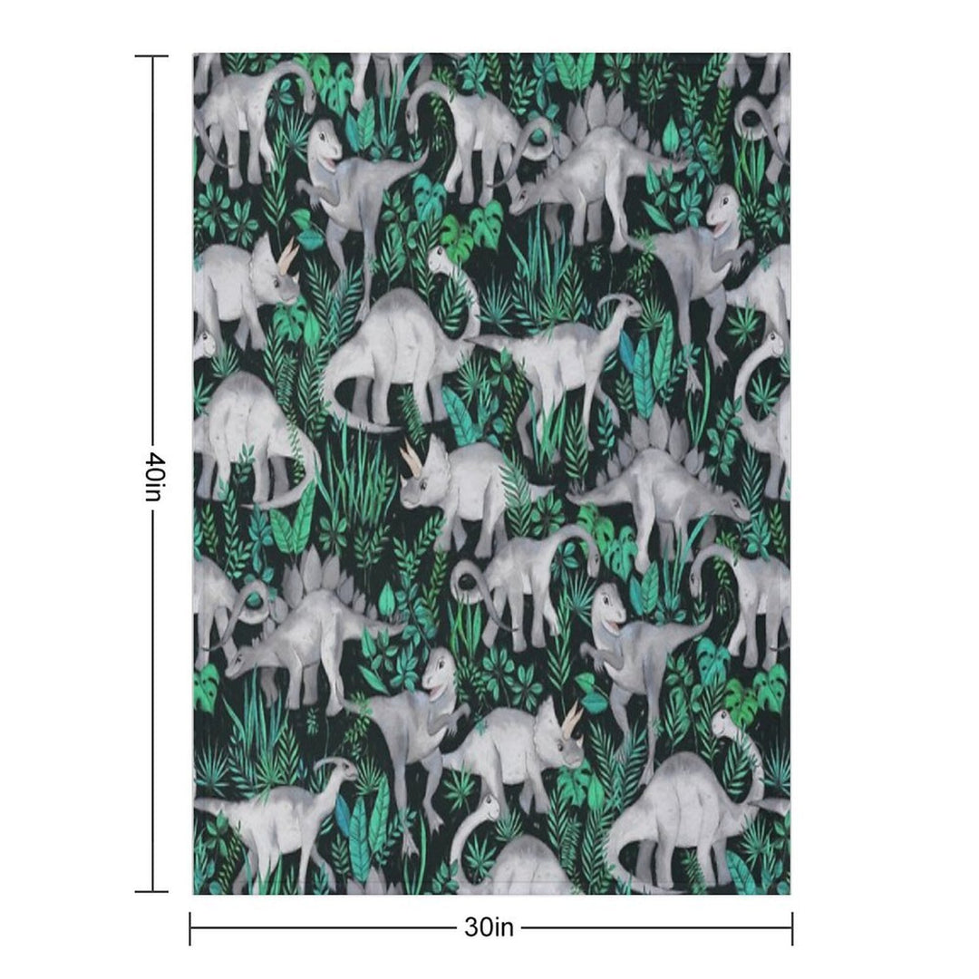 Dinosaur Jungle Velvety-soft Throw Blanket