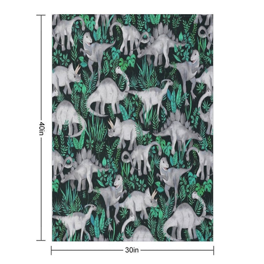 Dinosaur Jungle Velvety-soft Throw Blanket