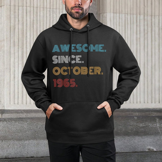60 Years Old Awesome Since October 1965 60th Birthday Moisture-Wicking Hoodie
