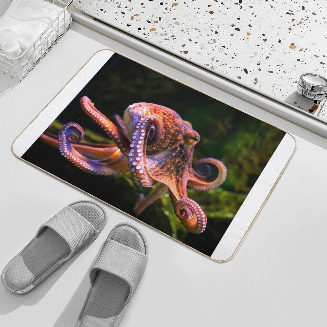 Octopus Photo with High Resolution Quality  Slip-Resistant Bath Mat