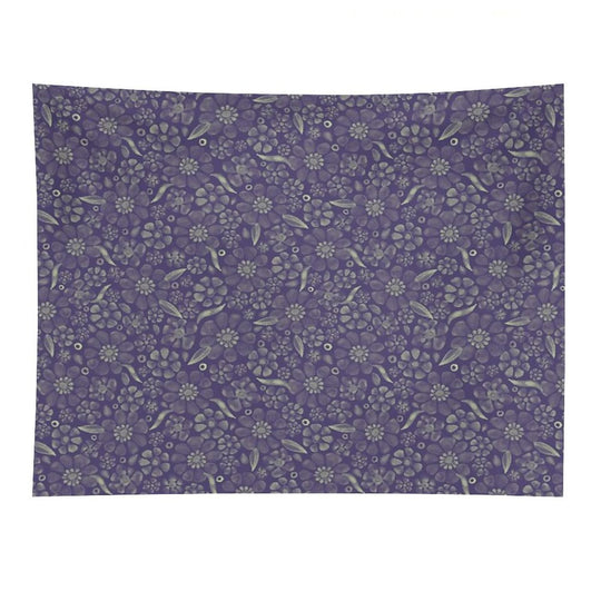 Gerbera Daisy Watercolor - Antique Indigo Tapestry