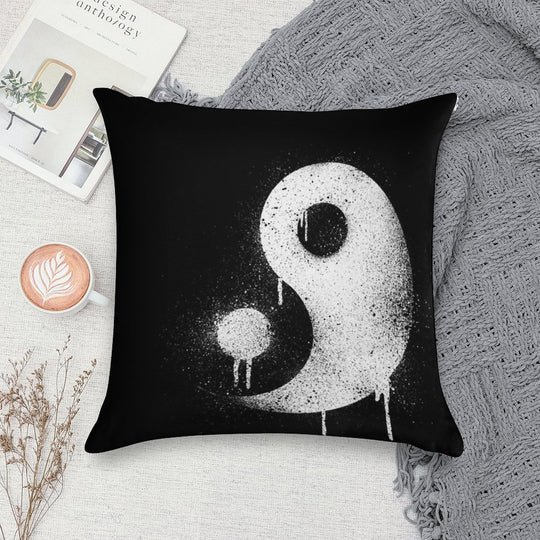 Graffiti Zen Master - Spray Paint Yin Yang Soft Gift Ready Throw Pillow