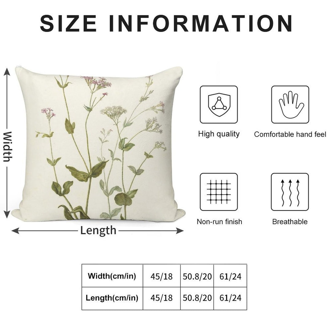 Vintage Botanical Print Soft Shrink-Resistant Throw Pillow