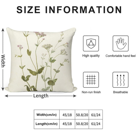 Vintage Botanical Print Soft Shrink-Resistant Throw Pillow