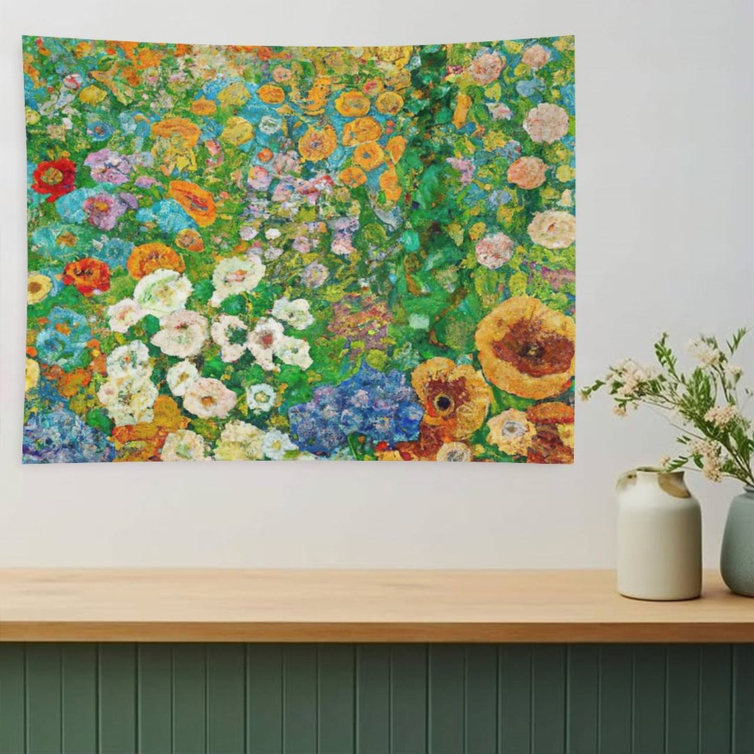 Gustav Klimt Flower Garden Tapestry