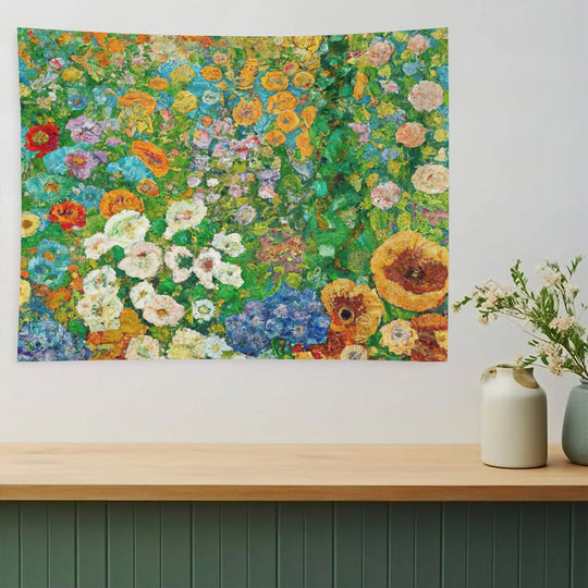 Gustav Klimt Flower Garden Tapestry