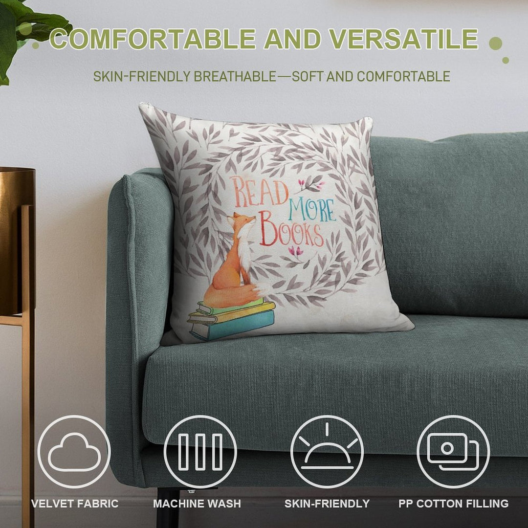 Read More Books - Fox Soft Ultra-Soft Texture Throw Pillow