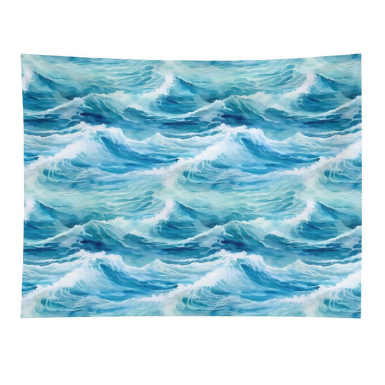 Sea Waves Watercolor Pattern #5 Tapestry