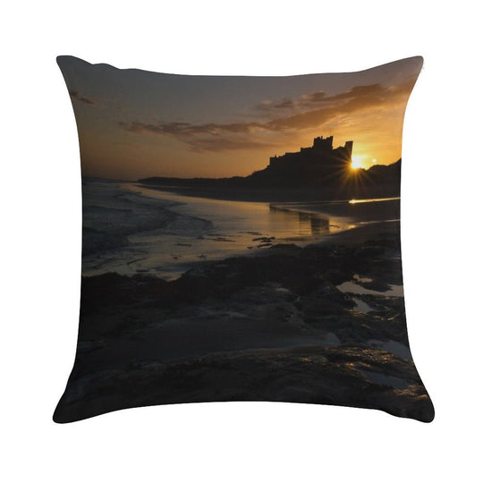 Bamburgh Castle - Sunrise Soft Hidden Zipper Throw Pillow