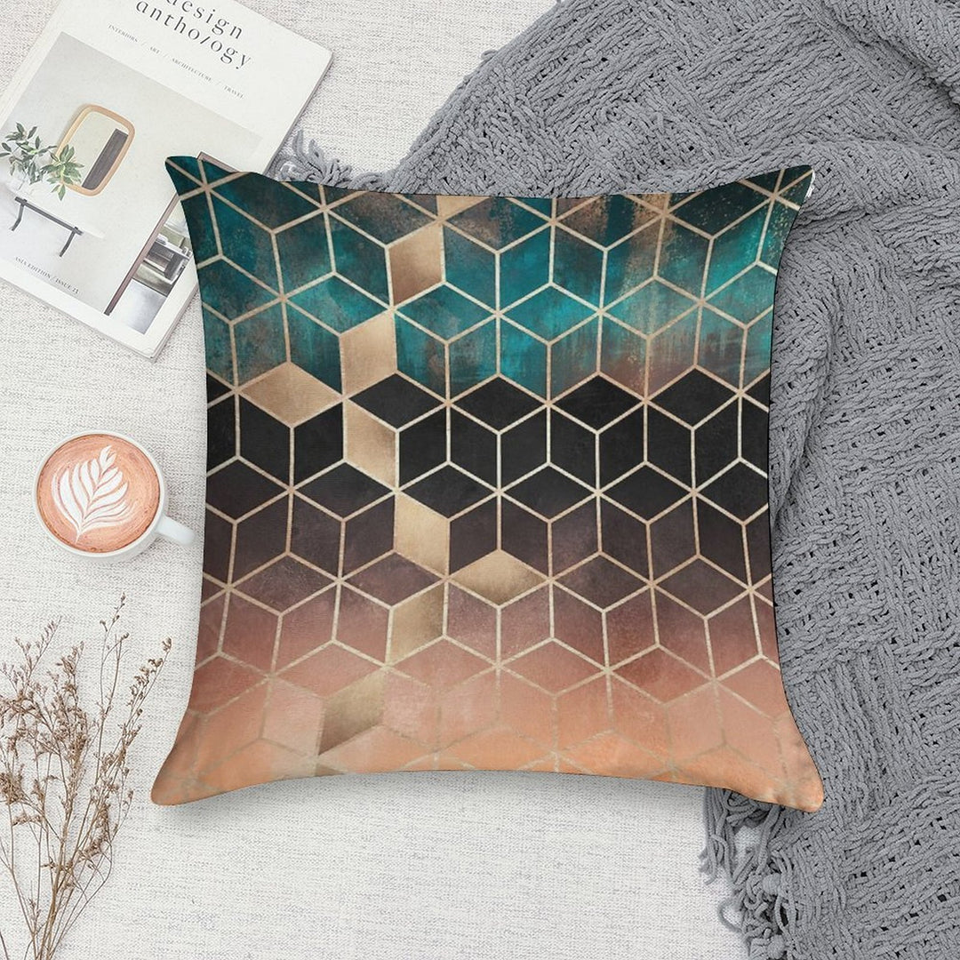 Ombre Dream Cubes Soft Warmth Comfort Throw Pillow