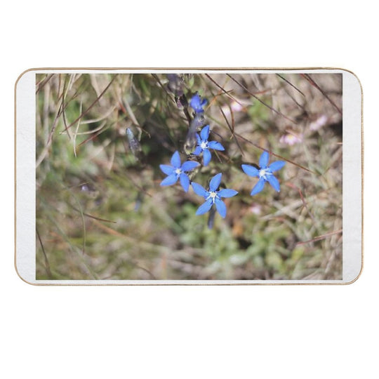 Spring Gentian Flowers of The Alps  Eco-Friendly Bath Mat
