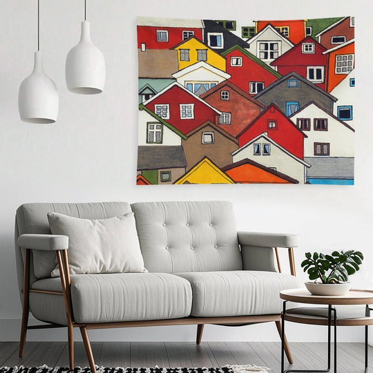 Colourful Houses Tapestry