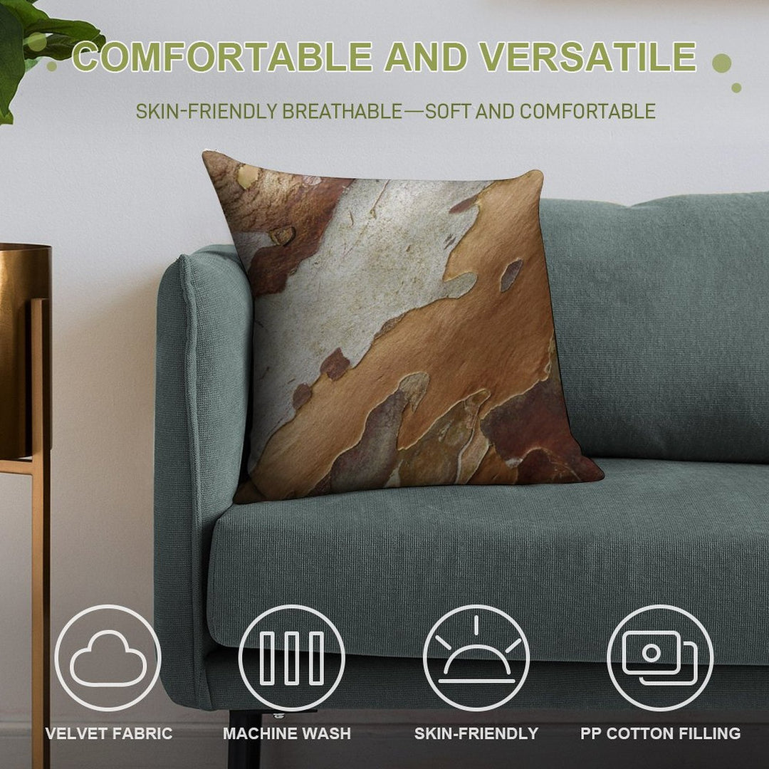 Tree Bark Soft Warmth Comfort Throw Pillow