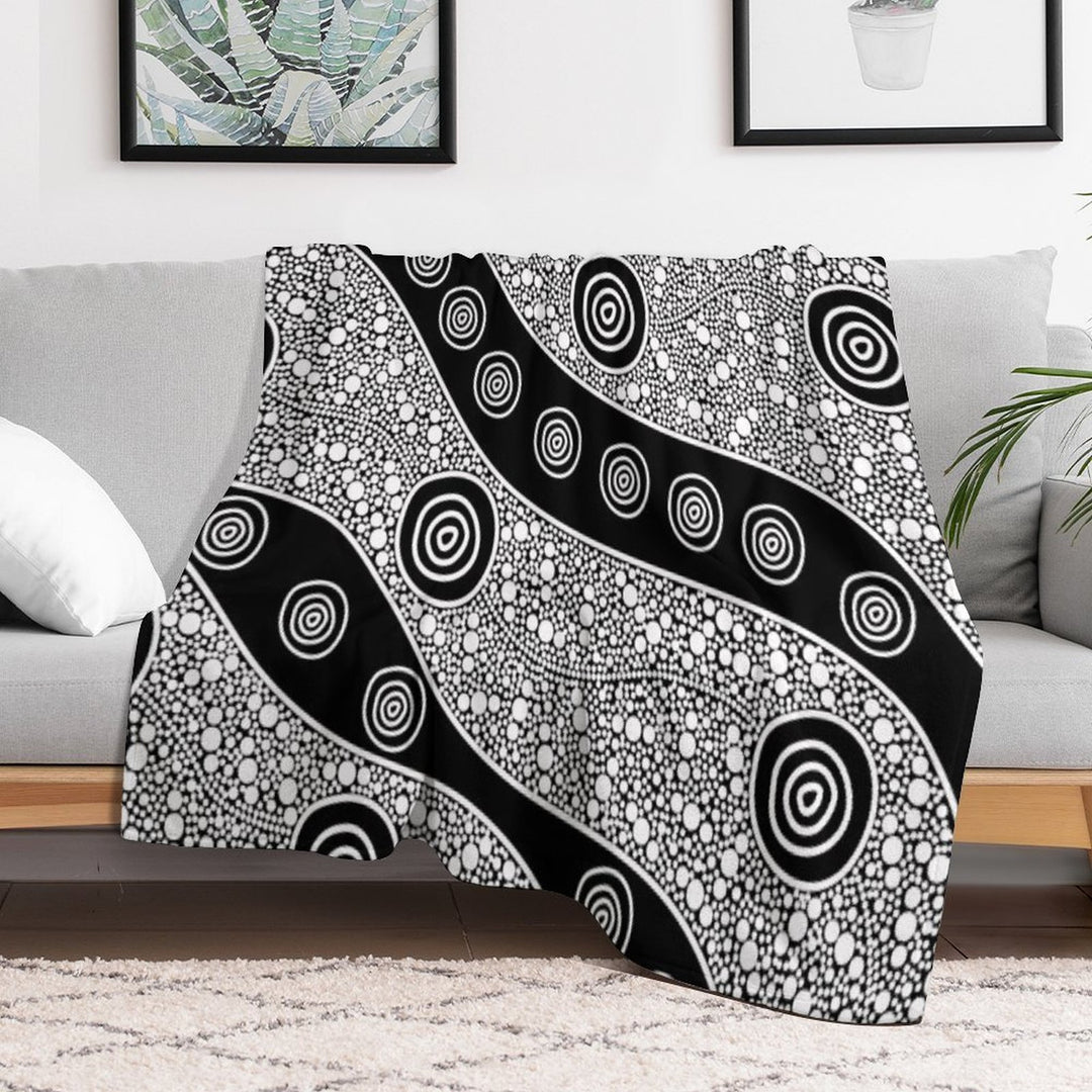 Authentic Aboriginal Art - Untitled Eco-conscious Throw Blanket
