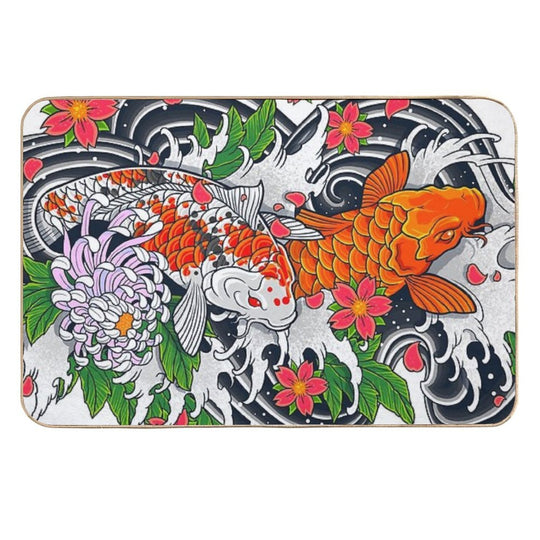 Koi Fish Pond  Pet-Safe Bath Mat