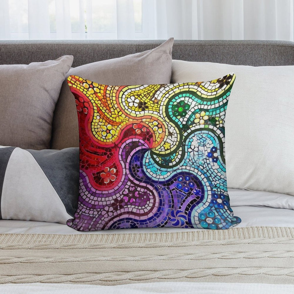 Gaudi Barselona Mosaic Soft Luxury Feel Throw Pillow