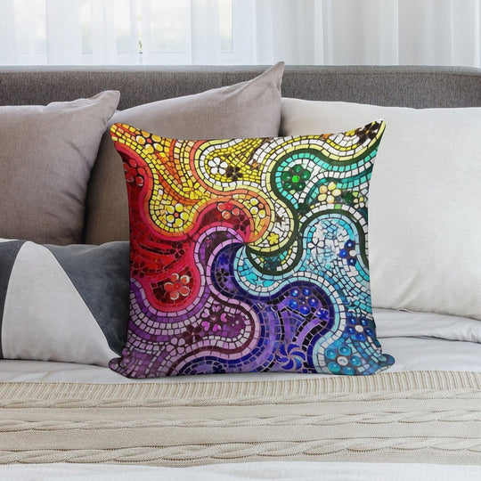 Gaudi Barselona Mosaic Soft Luxury Feel Throw Pillow