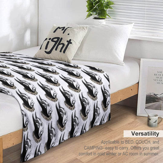 Watercolor Black And Gold Wofford College Terrier Plush Throw Blanket