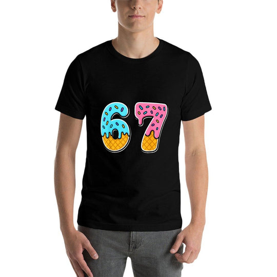 67 Ice Cream Drip Meme Funny Trendy Meme for Men Women Comfortable T-Shirt