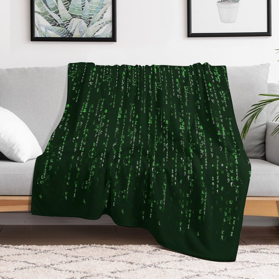 The Matrix Code (transparent) Shrink-resistant Throw Blanket