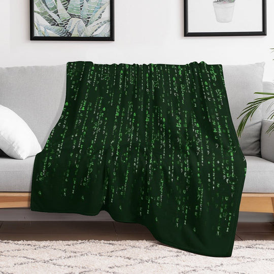 The Matrix Code (transparent) Shrink-resistant Throw Blanket