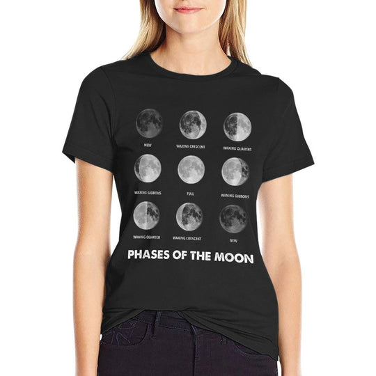 Moon Phases - Moon Cycle - Lunar Cycle - Lunar Eclipse  Polyester Blend T-Shirt