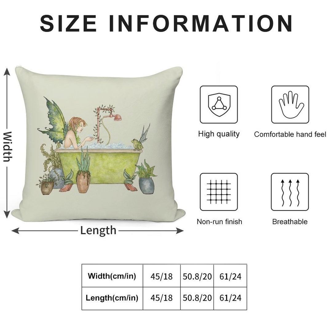 Fairies Love Bubble Baths Soft Reinforced Edging Throw Pillow