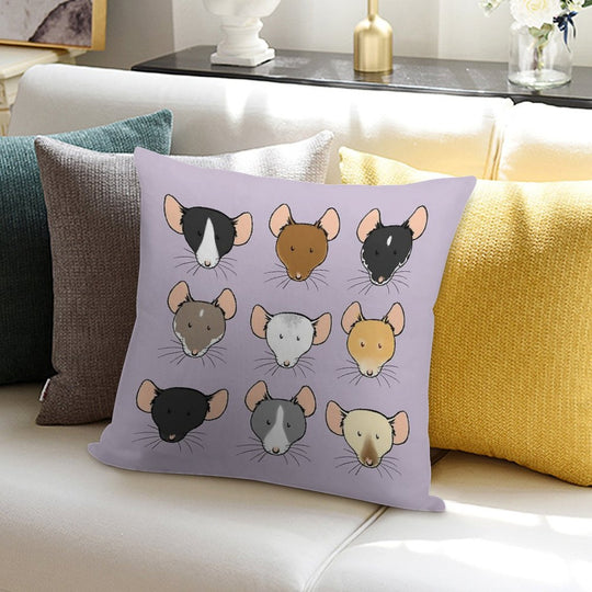 Ratty Faces Soft Washable Throw Pillow