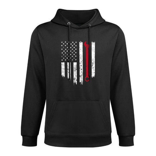 Funny Vintage Mechanic Distressed American Gift For Men Customizable Surface Hoodie