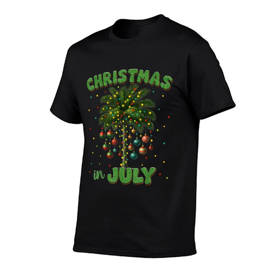 Christmas In July Palm Tree Hawaii Beach Summer Vacation  Quick-drying T-Shirt