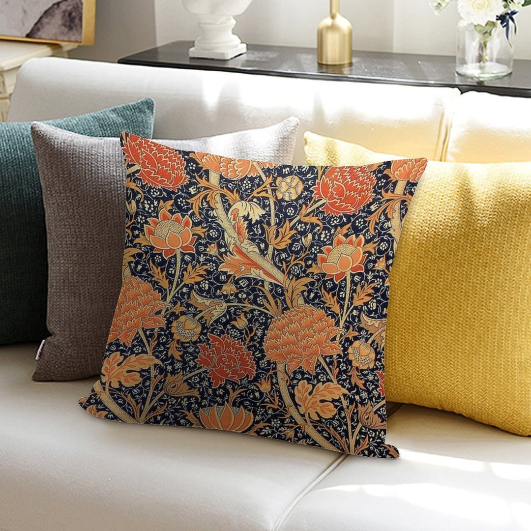 William Morris Cray Blue And Orange Soft Durable Construction Throw Pillow