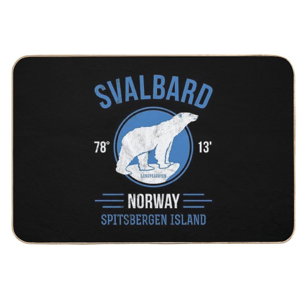 Svalbard Polar Bear - Longyearbyen Norway  Rapid-Drying Bath Mat