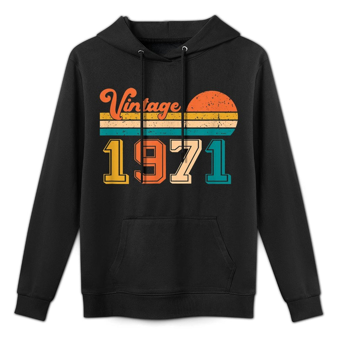 Vintage 1971 Sunset - 50th Birthday Retro Layering Staple Hoodie