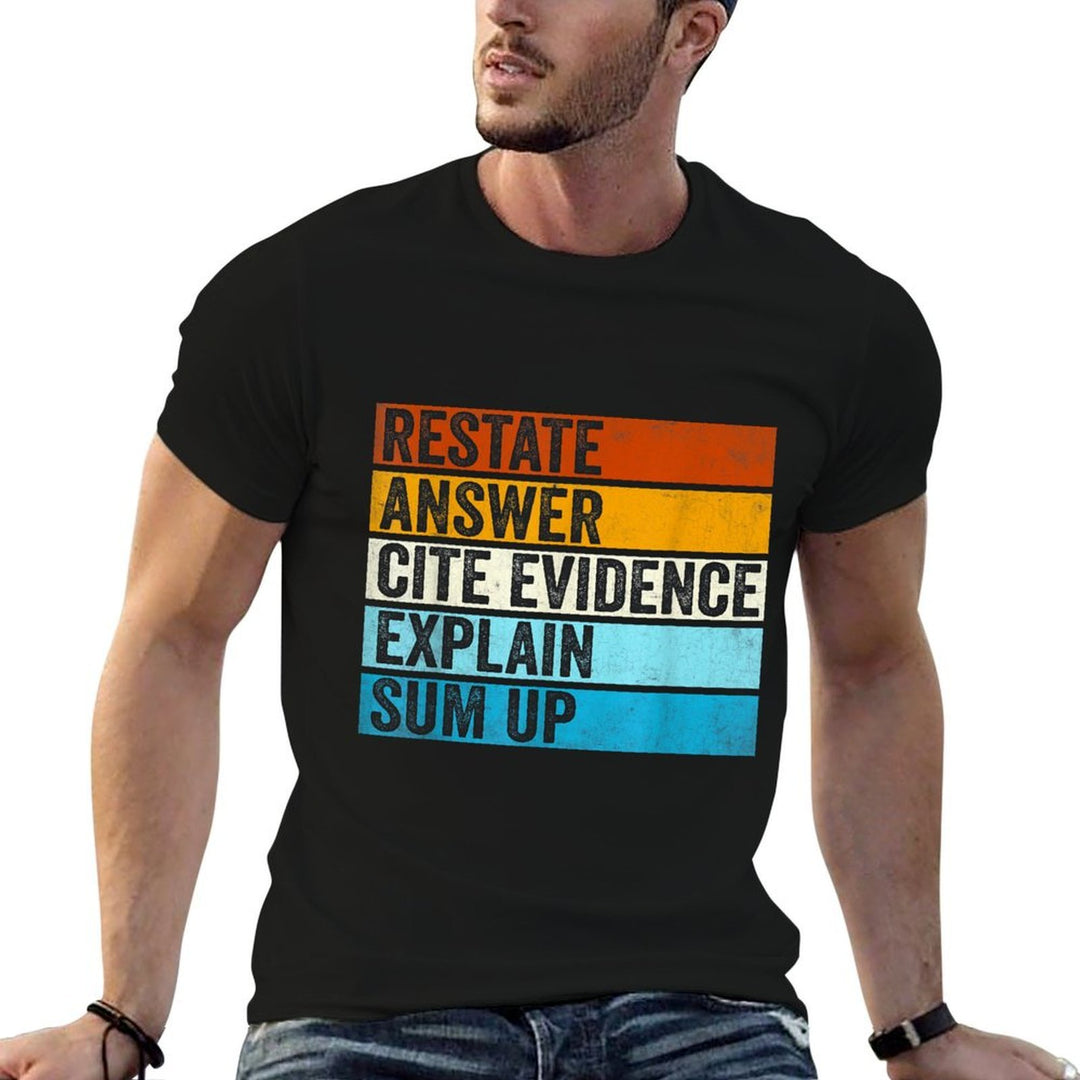 Races Writing Strategy Funny Text Evidence English Teacher Men Women Kids  Oversized Silhouette T-Shirt