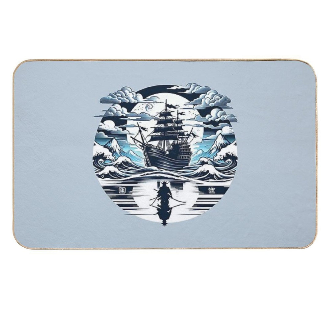 Samurai Ghost Ship  Easy To Clean Bath Mat