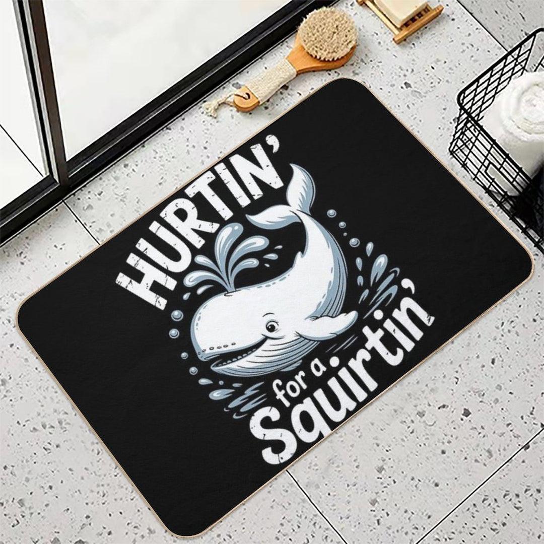 Inappropriate Meme Squirter Blue Whale  High-Traffic Bath Mat