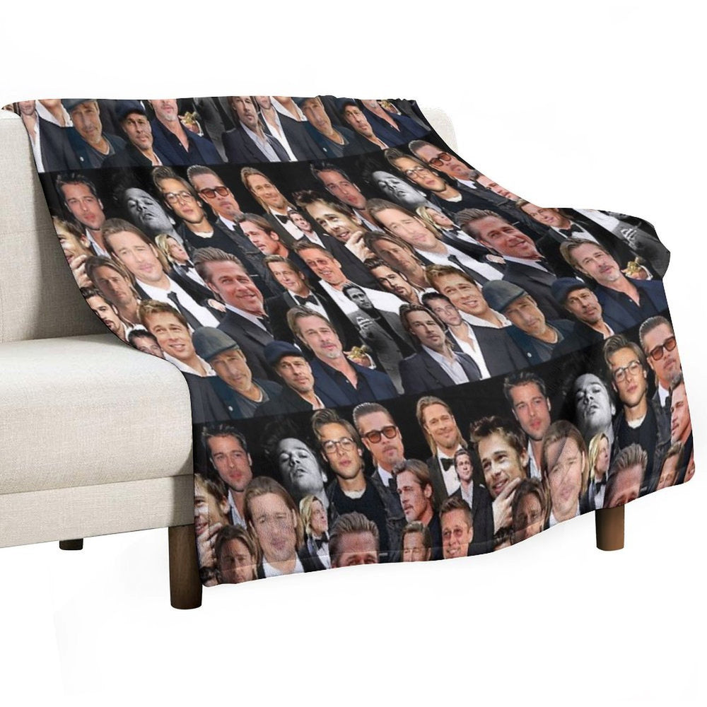 Brad Pitt Sexy Collage Anti-pilling Throw Blanket