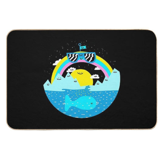 Rainbow Space World  Rapid-Drying Bath Mat