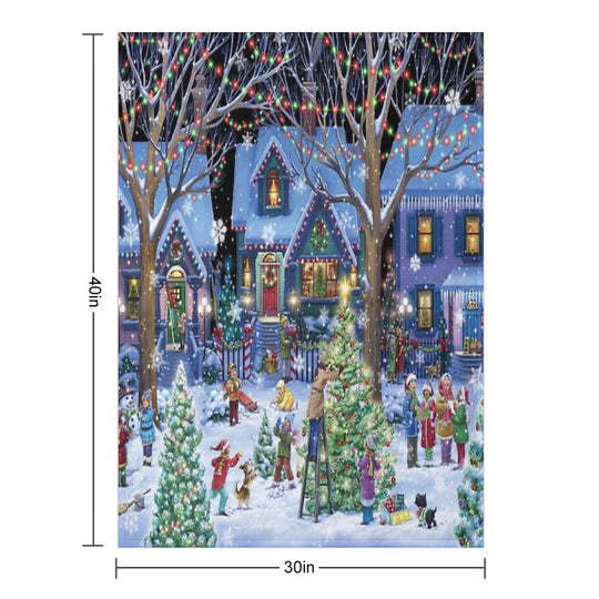 Decorating for Christmas All-season Throw Blanket