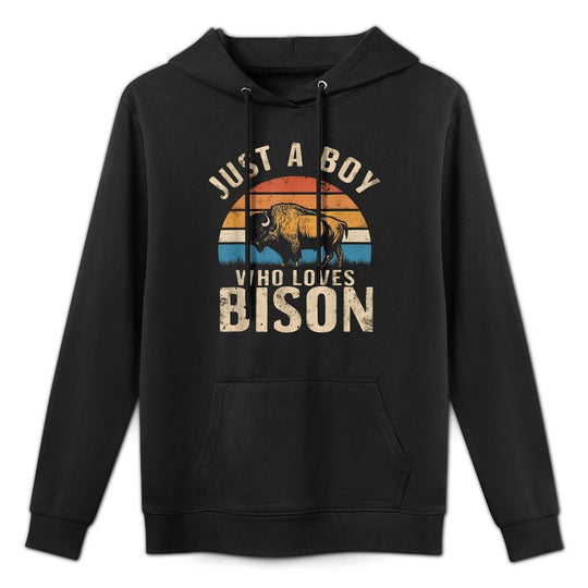 Just A Boy Who Loves Bison Layering Staple Hoodie
