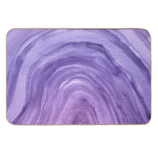 Lavender Purple Watercolor Ombre Agate Pattern  Slip-Resistant Bath Mat