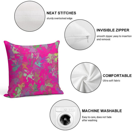 Fuchsia Print Soft Easy Maintenance Throw Pillow