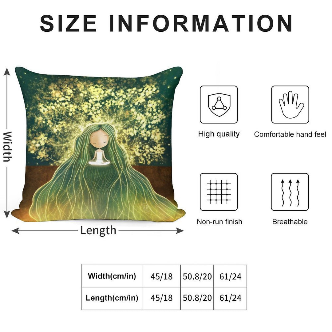 Magical Calm Grounding Yoga And Meditation Art Soft Durable Construction Throw Pillow