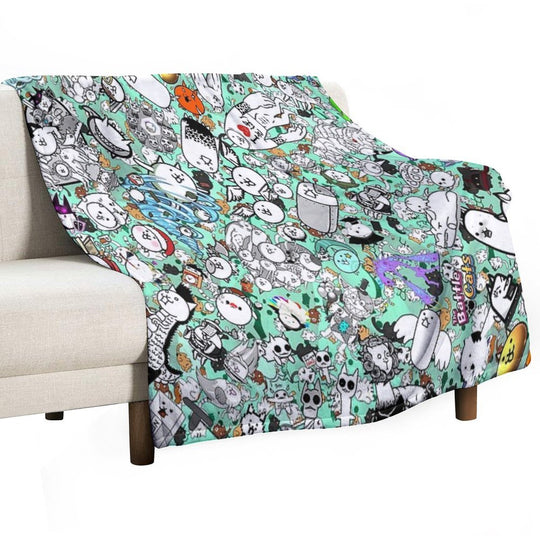 Battle Cats Velvety-soft Throw Blanket