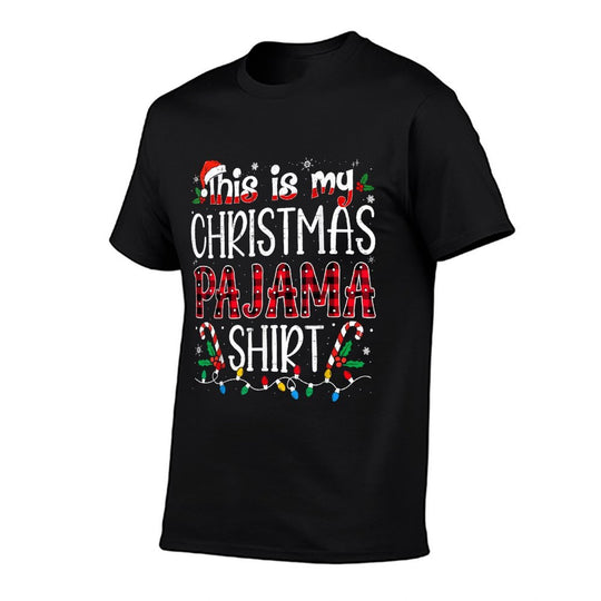 This Is My Christmas Pajama Funny Xmas PJs Men Women  Oversized Silhouette T-Shirt