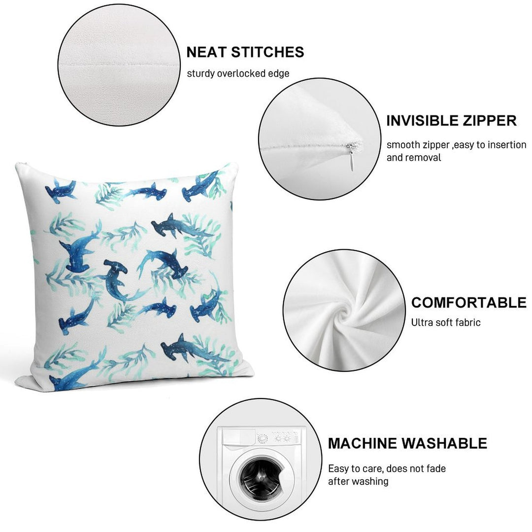 Hammerhead Shark Pattern Soft Warmth Comfort Throw Pillow