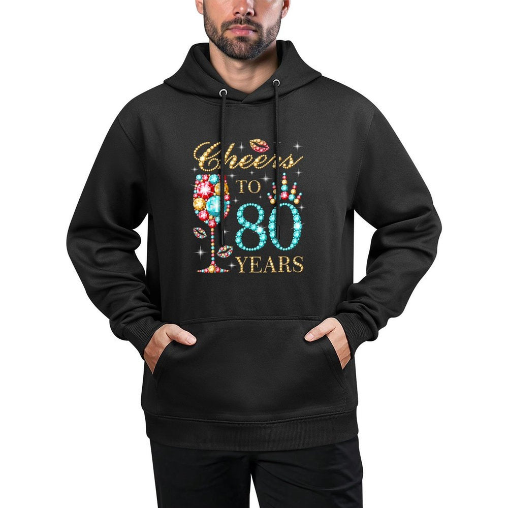 Cheers To 80 Years, 80 Years Old Women, 80 Birthday Cute Relaxed Fit Hoodie