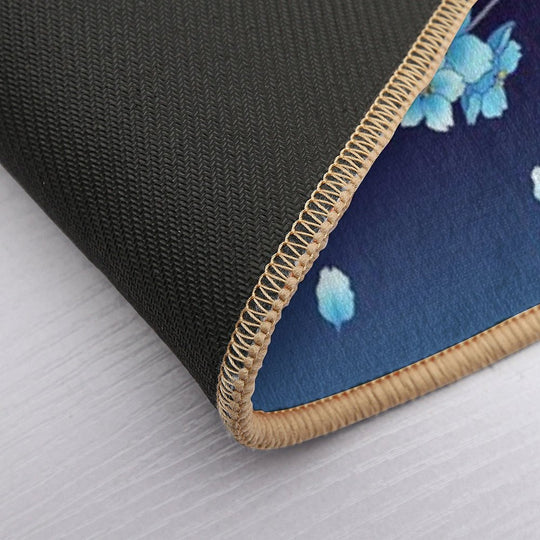 Falling Blue Sakura Cherry Blossom Petals  Toxin-Free Bath Mat