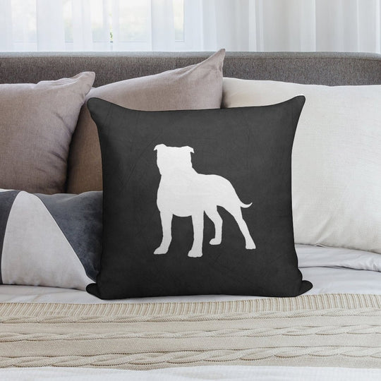 Staffordshire Bull Terrier Silhouette(s) Soft Decorative Cover Throw Pillow